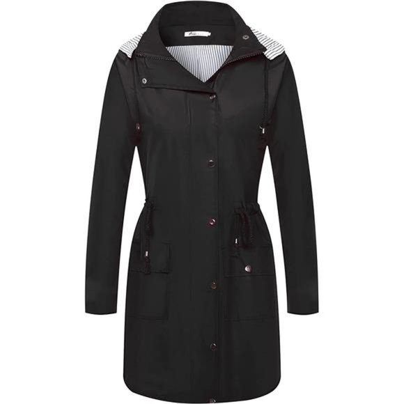 Rain Jacket Women Windbreaker Striped Climbing Raincoats Waterproof Lightweight - Picture 2 of 5